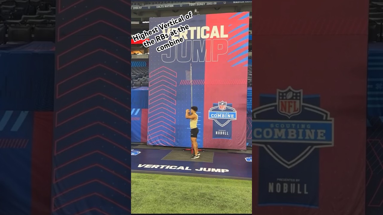 Isaac Guerendo Jumps 41.5 inches on the Vert at the NFL Combine #collegefootball #football