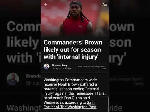 Commanders Noah Brown is likely out for season #nfl #nflnews #football #washingtoncommanders #shorts