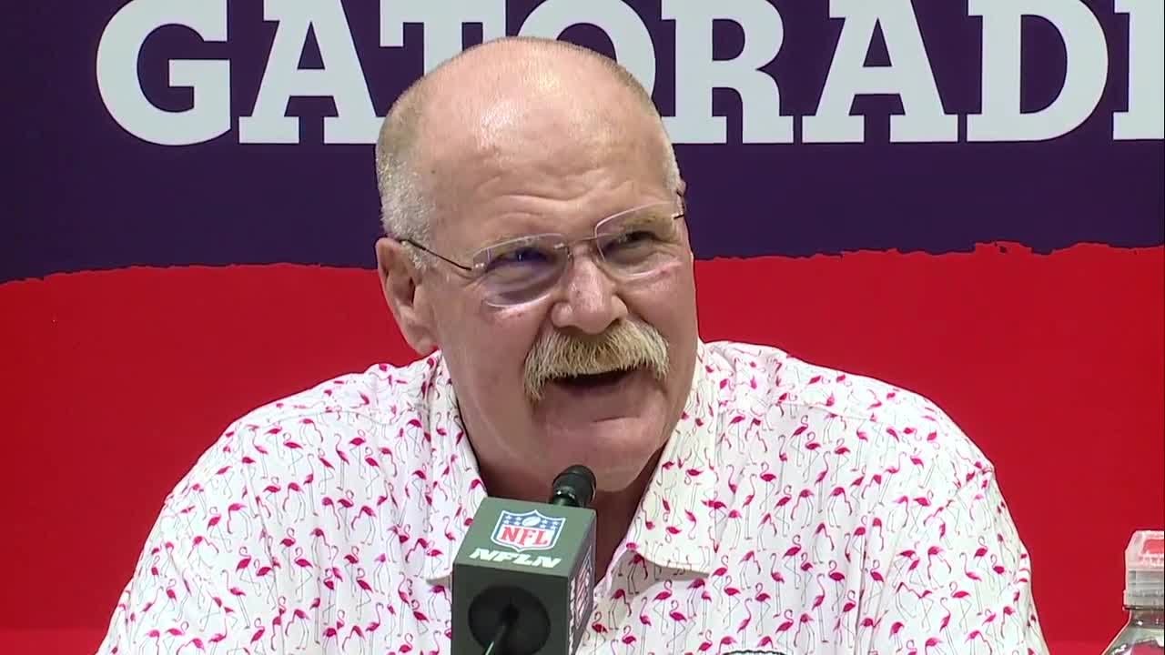 Chiefs HC Andy Reid speaks at Super Bowl LIX opening night