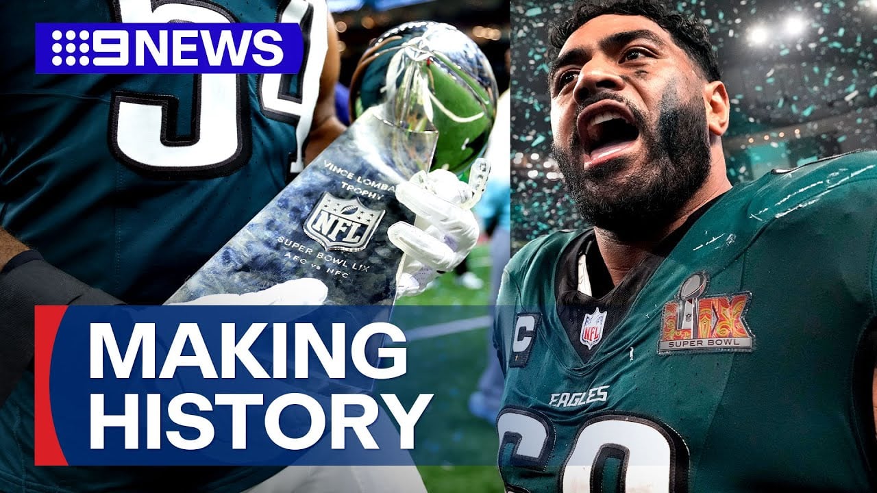 Historic Super Bowl win for the Aussie from western Sydney | 9 News Australia