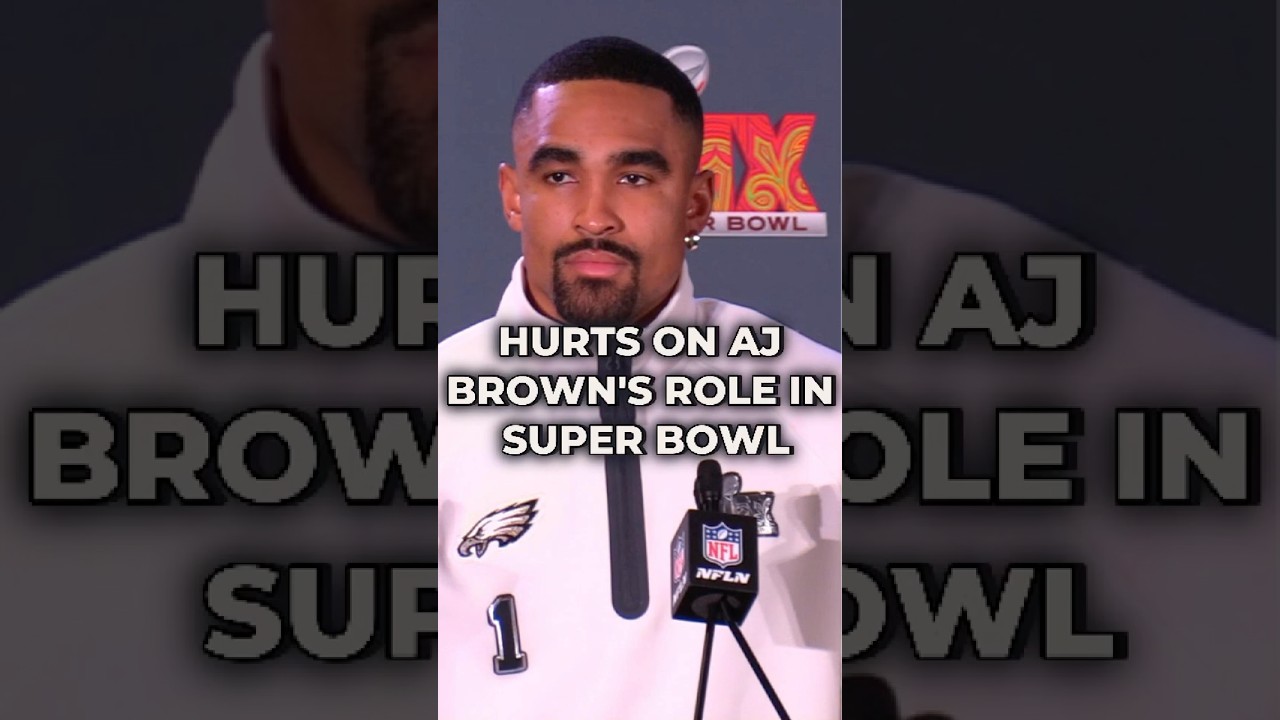 Jalen Hurts on AJ Brown’s Role In Super Bowl #nfl #nflnews #eagles #superbowl #shorts @EaglesNow