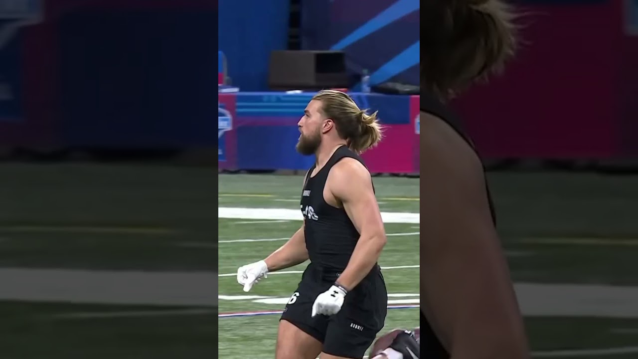 NFL COMBINE|Caught with 2 balls Dallin Holker!🤣🥰#nfl #football #shorts