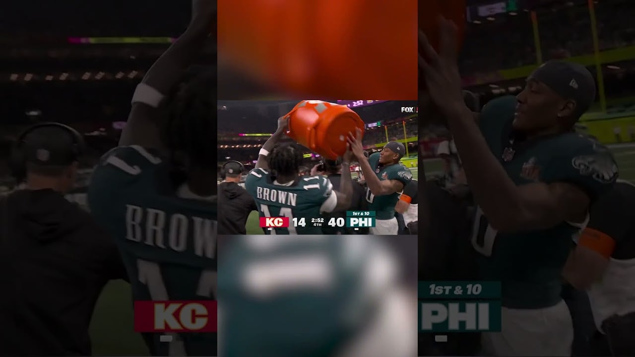 Nick Sirianni gets Gatorade bath for Eagles Super Bowl LIX win #shorts