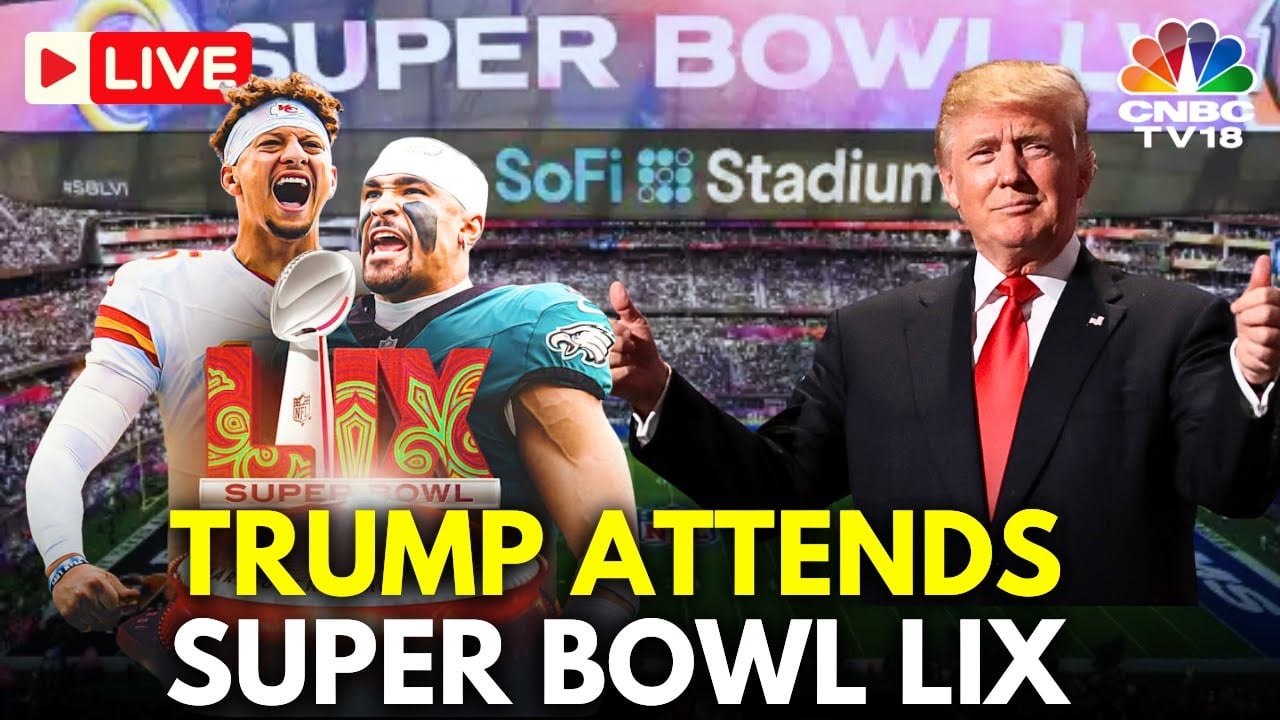 Trump LIVE: US President Donald Trump Attends Super Bowl LIX in New Orleans | Chiefs Vs Eagles |N18G