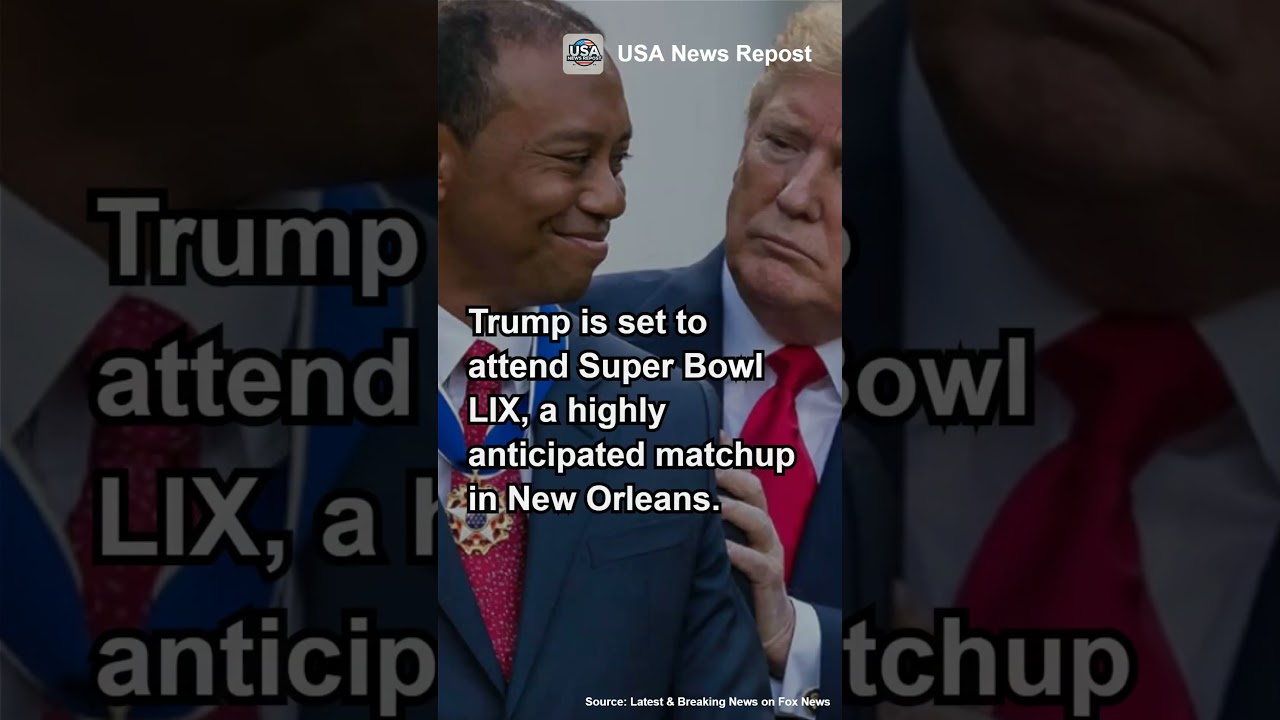 Trump Tees Off with Tiger Woods Before Super Bowl LIX #breakingnews #usa #trump