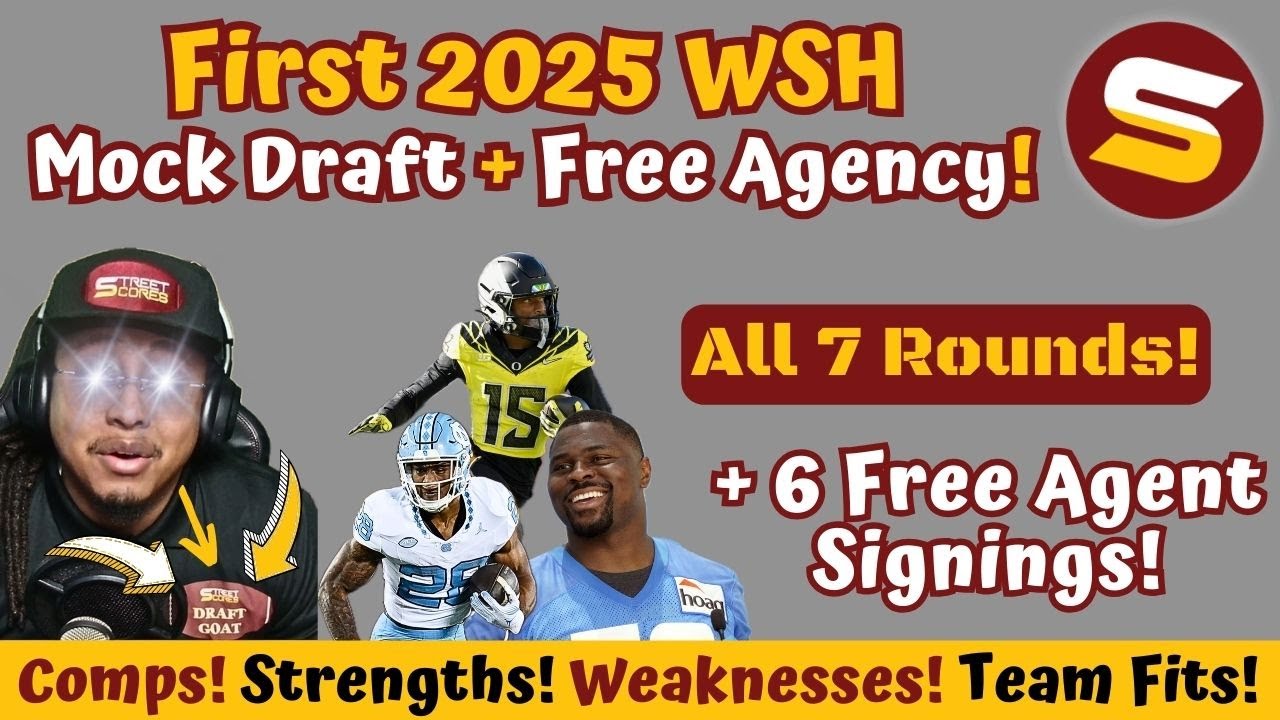 🔥WSH 2025 NFL Mock Draft 1.0 & Comps! + Free Agency Class! ENTIRE Mock Off Season! SENIOR BOWL STARS