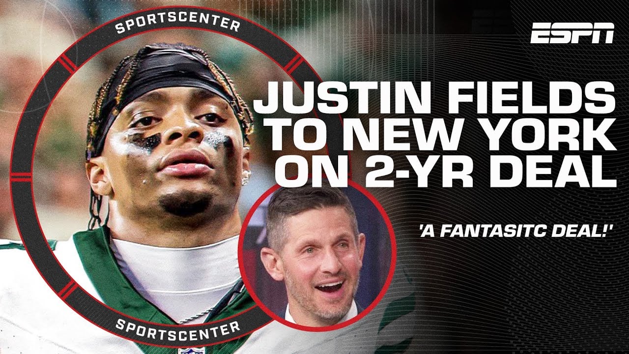 🚨 BREAKING 🚨 Justin Fields signs 2-yr/$40M deal with New York Jets | SportsCenter