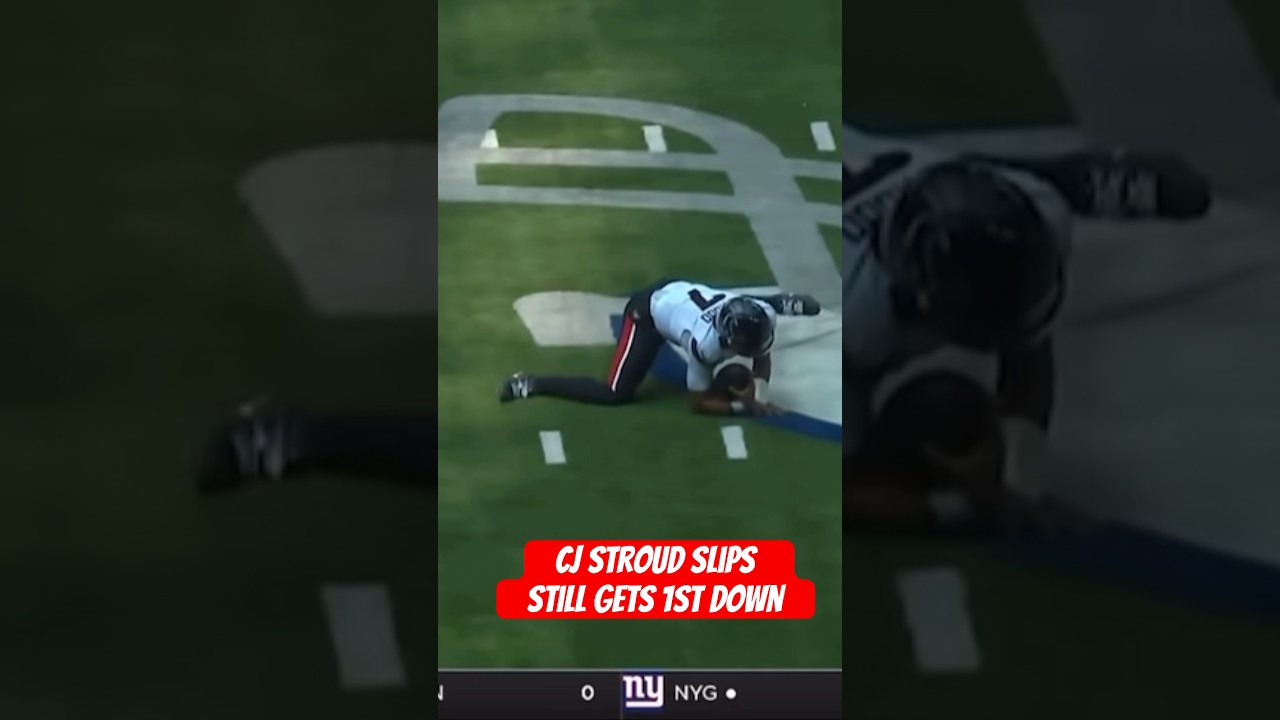 CJ Stroud Slips but still gets 1st Down #nfl #nflnews #nflupdates #houstontexans #cjstroud #shorts