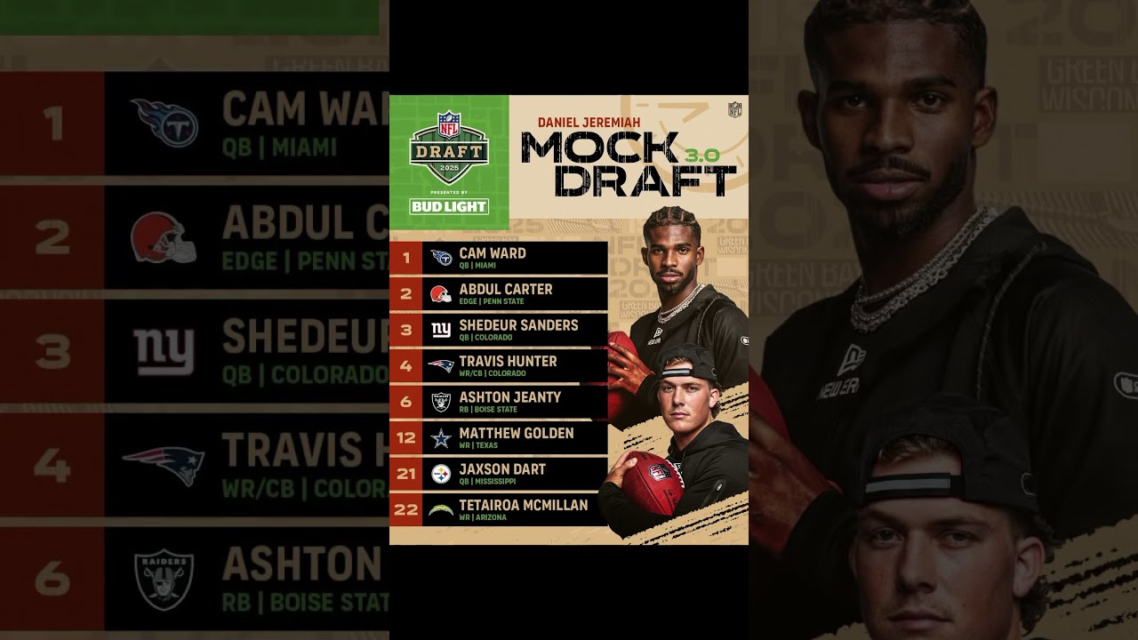 Daniel Jeremiah’s 2025 NFL Mock Draft #nfl #nfldraft