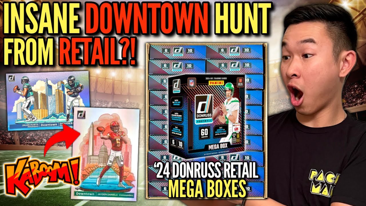 I opened TONS of 2024 Donruss Football Retail Mega Boxes for a MASSIVE DOWNTOWN HUNT (INSANE)! 😱🔥