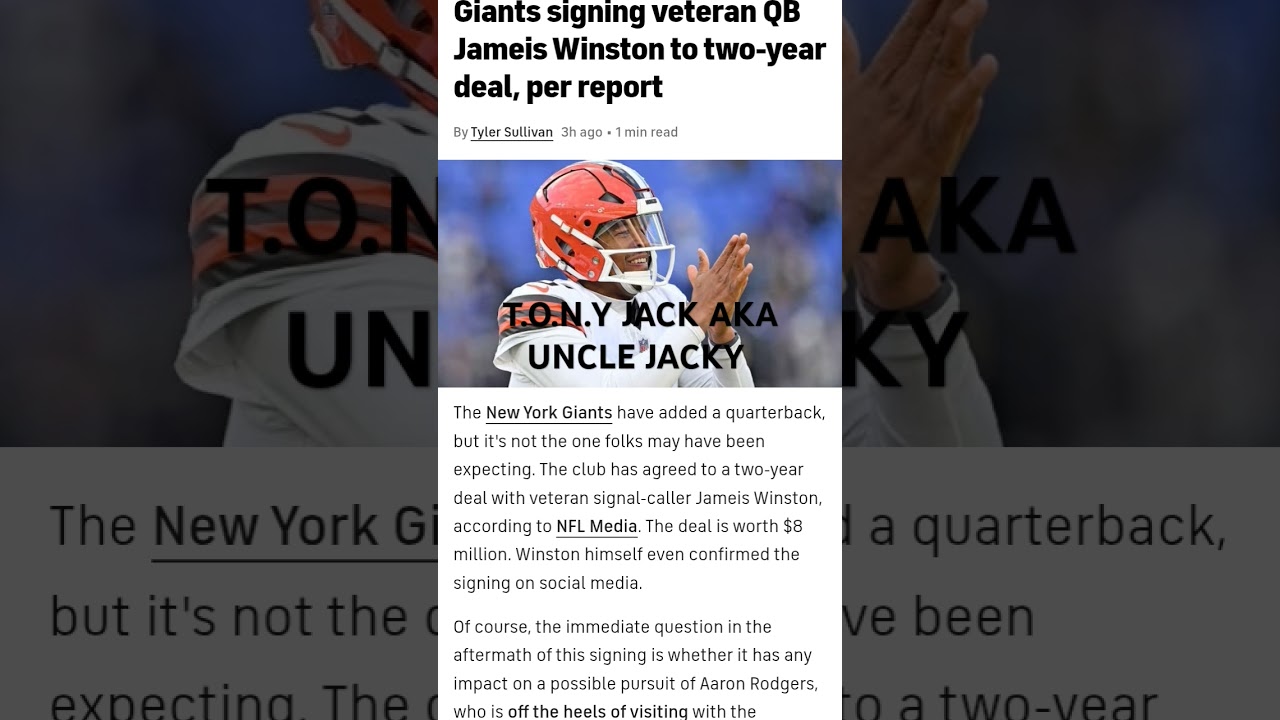 JAMEIS WINSTON SIGNS with the NEW YORK GIANTS. #sports #football #newyork #news #update #giants