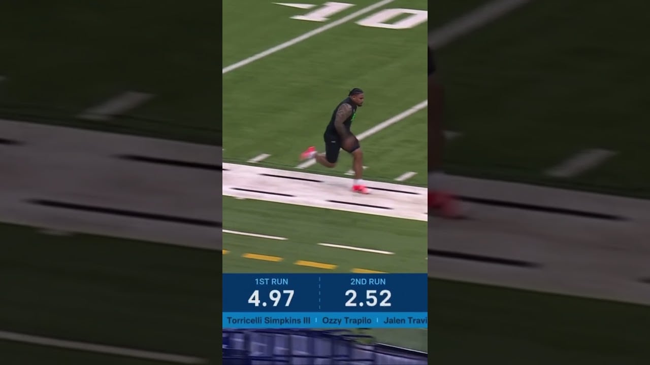 Jonah Savaiinaea 4.95-Second 40 Yard Dash! #nfldraft #nflcombine #arizona #cfb #shorts