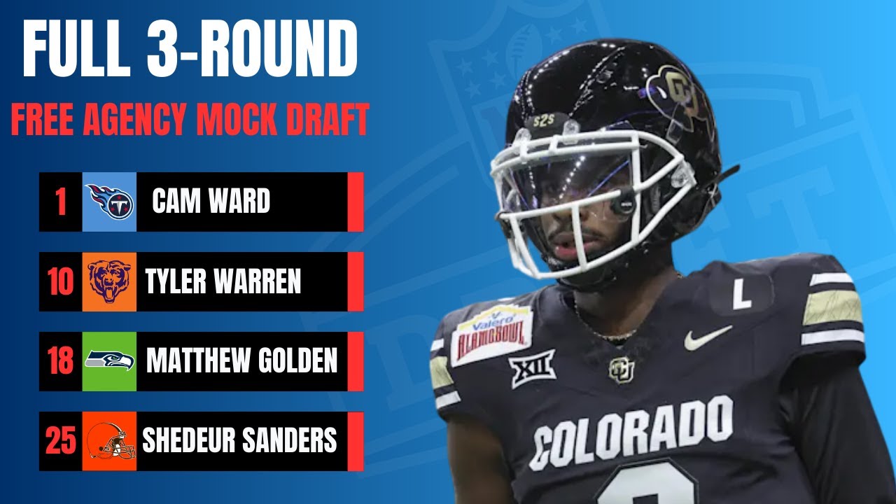 POST FREE AGENCY 3-ROUND 2025 NFL Mock Draft!