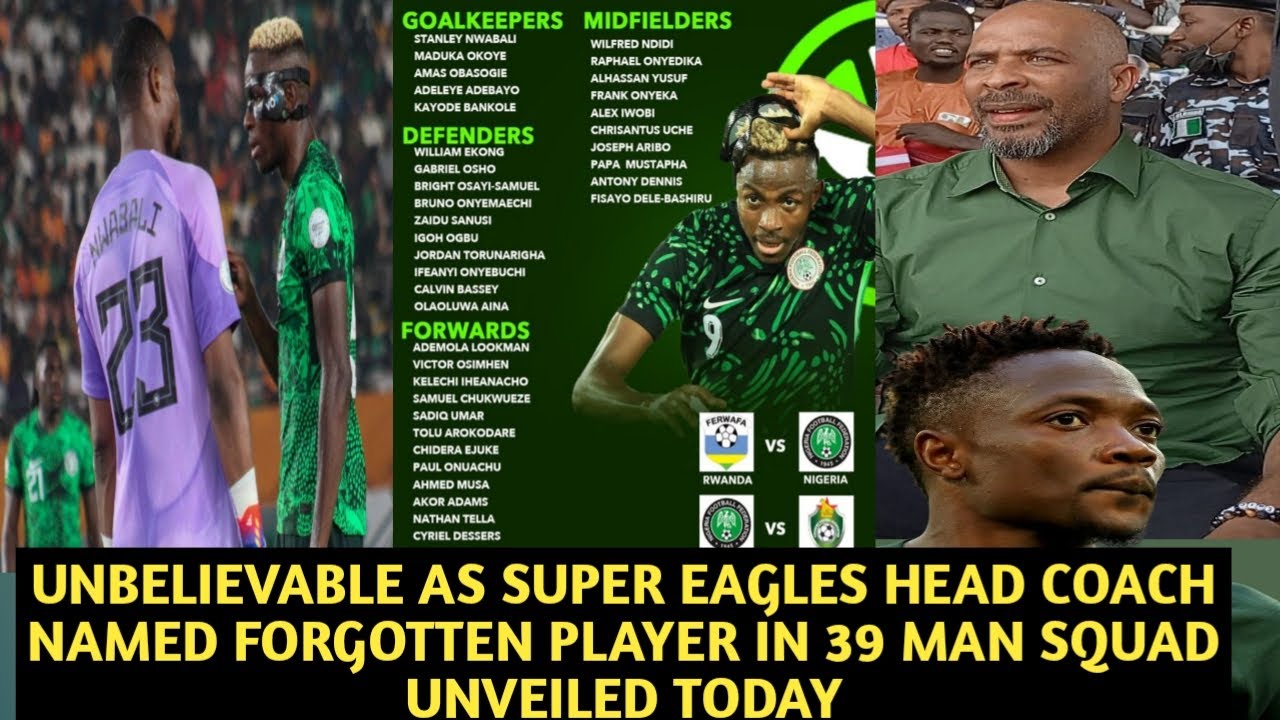 SUPER EAGLES COACH RELEASED 39 MAN SQUAD FOR THIS MONTH WORLD CUP QUALIFYING MATCHES