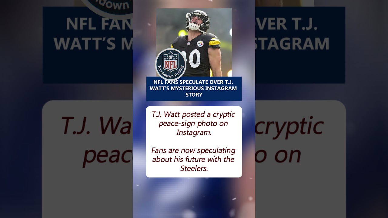 T.J. Watt’s Peace Sign Photo Has Steelers Fans Wondering What’s Next T.J. Watt’s Peace Sign Photo Has Steelers Fans Wondering What’s Next