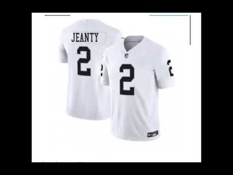 2025 NFL Draft First Round Pick Men’s Las Vegas Raiders #2 Ashton Jeanty White football Jerseys