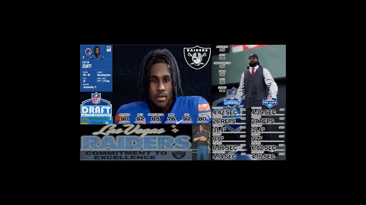 2025 NFL DRAFT PICK 6 – LAS VEGAS RAIDERS SELECT – ASHTON JEANTY #top10 #raidernation  #draftpick