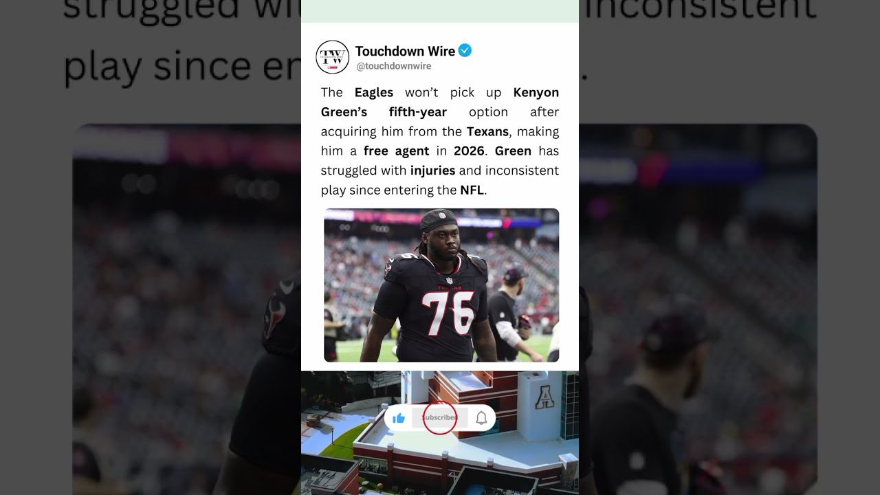 Eagles Decline Kenyon Green Option 🚫🔥 #Eagles #NFLNews #Shorts