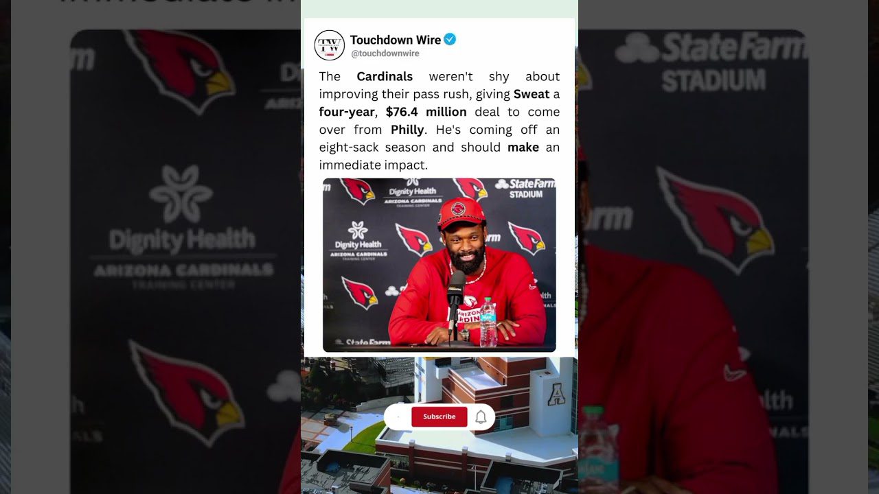Josh Sweat to Cardinals! 💰 Big Pass Rush Move! 🏈🚀 #NFL #NFLNews #Shorts