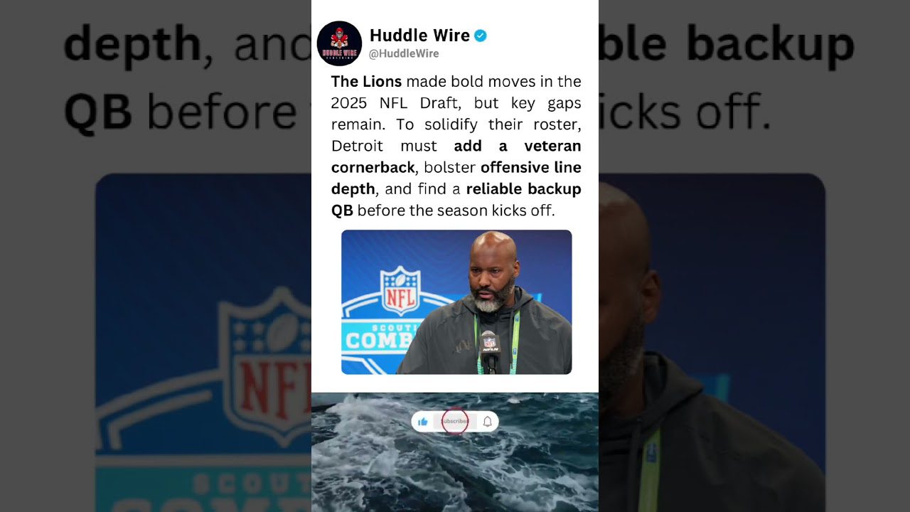 Lions Not Done Yet: Key Gaps Remain After Bold 2025 NFL Draft 🦁 #OnePride #NFL2025 #shorts