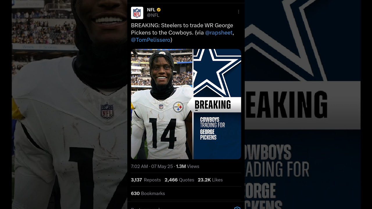 NFL BREAKING NEWS!! DALLAS COWBOYS TRADING FOR WR GEORGE PICKENS. #nfl