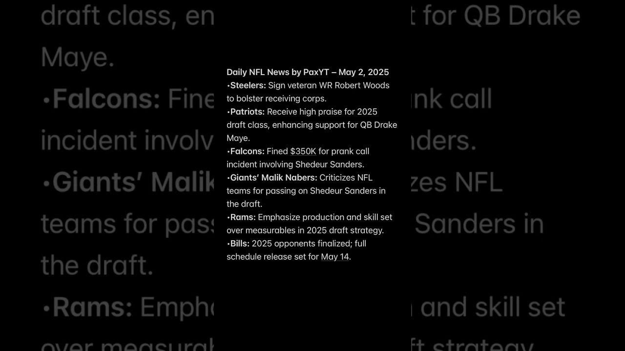 NFL Daily News by PaxYT May 2.