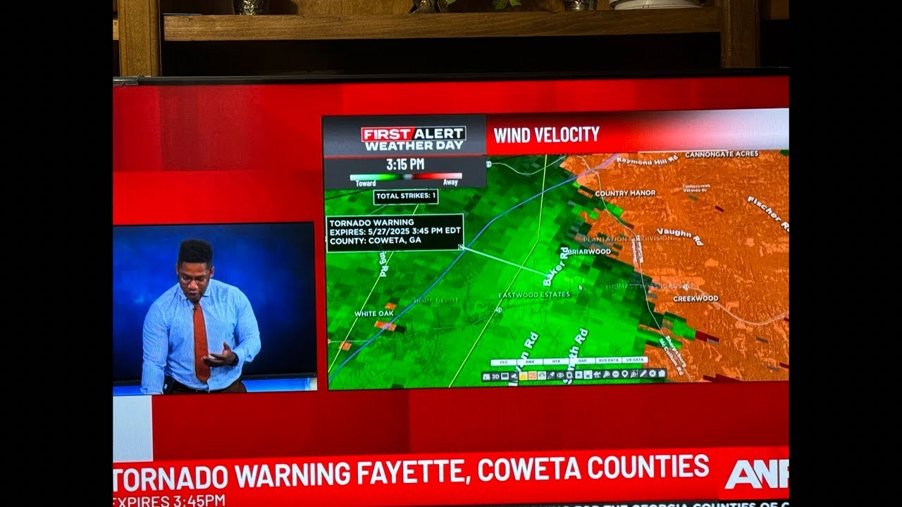 Tornado Warning For Fayette County & Coweta County Georgia With Reported Arrival At 3:40 PM Tornado Warning For Fayette County & Coweta County Georgia With Reported Arrival At 3:40 PM