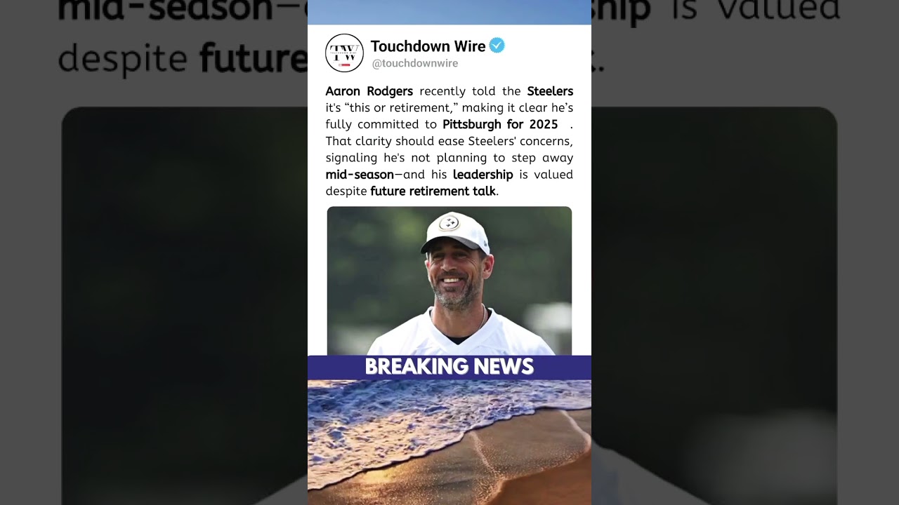 Aaron Rodgers: “Steelers or I Retire.” 🔥💬 #aaronrodgers #nflnews #shorts Aaron Rodgers: “Steelers or I Retire.” 🔥💬 #aaronrodgers #nflnews #shorts