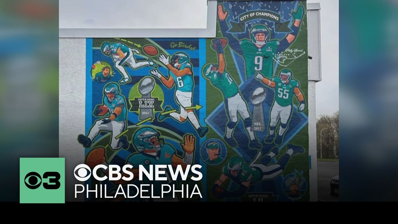Artist adds Eagles Super Bowl LIX win to Northeast Philly mural, with room for a few more Artist adds Eagles Super Bowl LIX win to Northeast Philly mural, with room for a few more