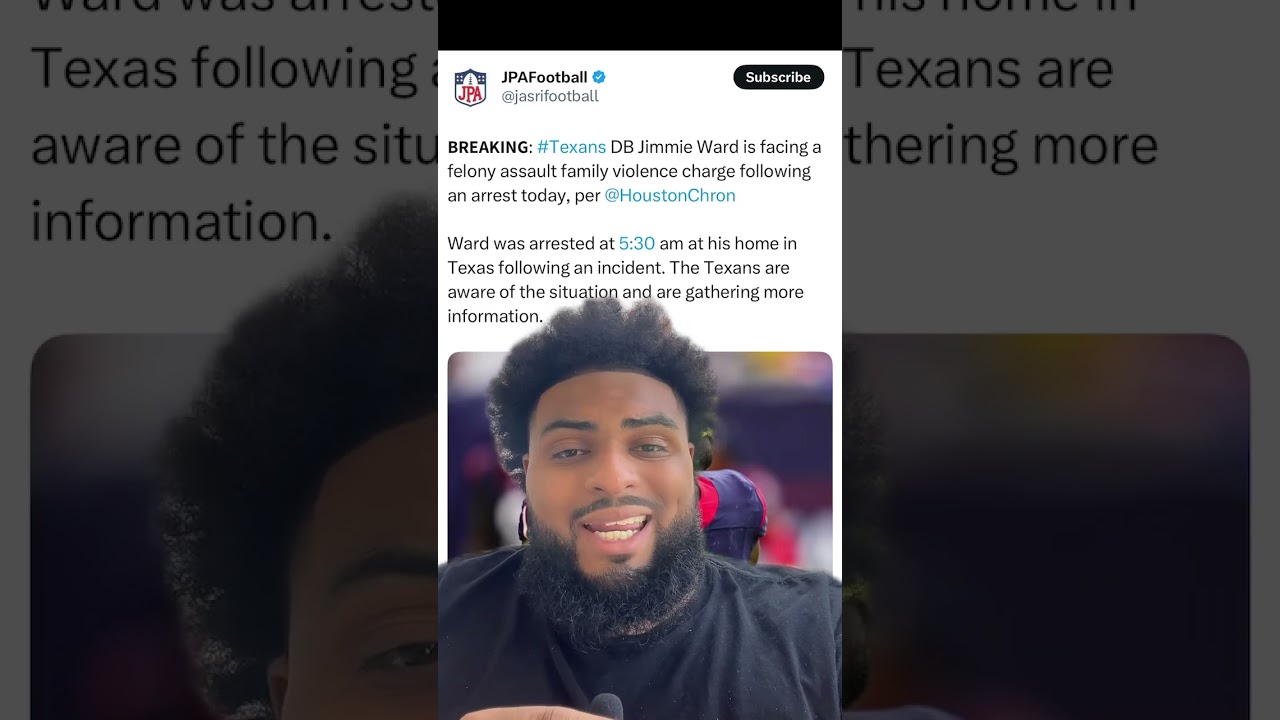 BREAKING! Texas DB Jimmie ward is facing a felon assault family violence charge 😳 BREAKING! Texas DB Jimmie ward is facing a felon assault family violence charge 😳
