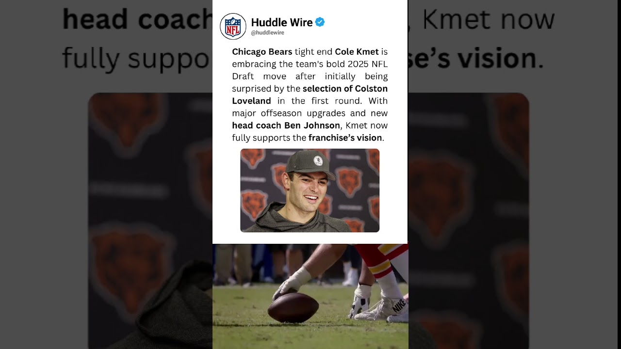 Cole Kmet Reacts to Bears Drafting Colston Loveland 🐻 | Full Support Now | #shorts Cole Kmet Reacts to Bears Drafting Colston Loveland 🐻 | Full Support Now | #shorts