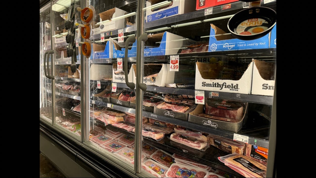 New Meat Shelf At Kroger’s Fayetteville GA Banks Rd Grocery Store Has Doors For Bacon & Sausage New Meat Shelf At Kroger’s Fayetteville GA Banks Rd Grocery Store Has Doors For Bacon & Sausage