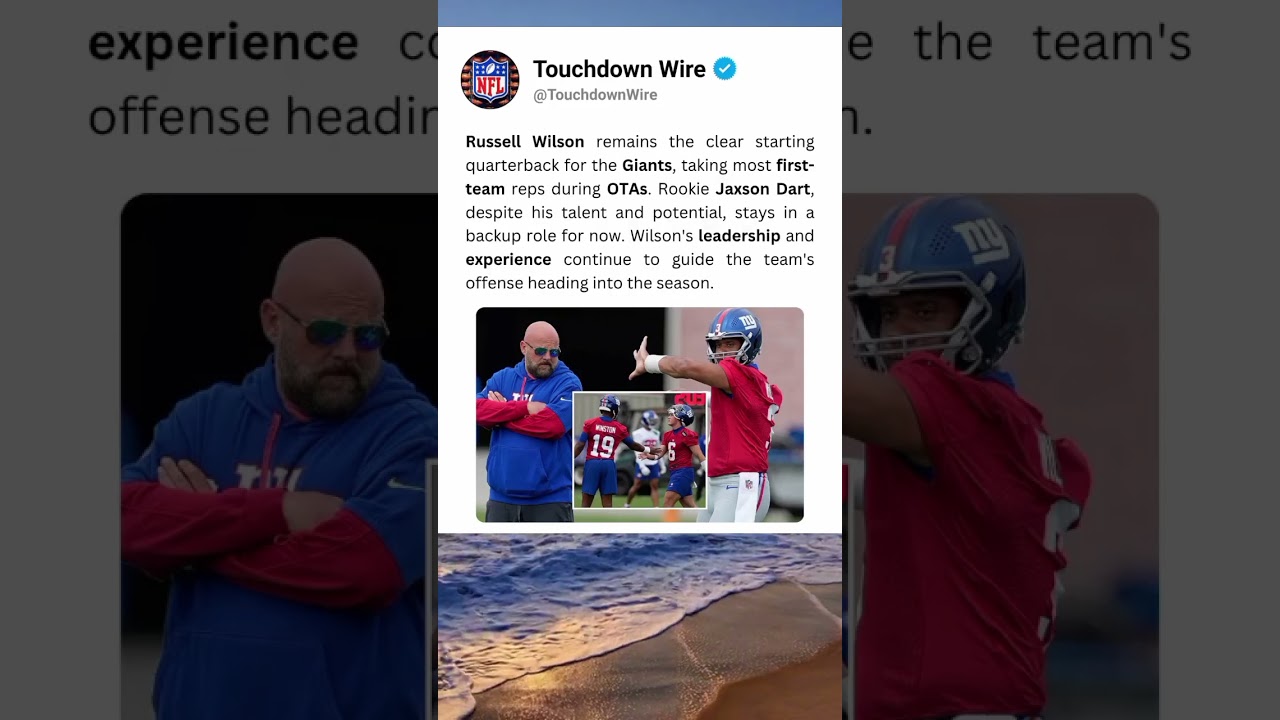 Russell Wilson QB1 for Giants π Jaxson Dart Still Backup After OTAs π₯ #russellwilson #shorts Russell Wilson QB1 for Giants π Jaxson Dart Still Backup After OTAs π₯ #russellwilson #shorts