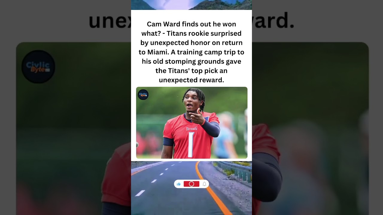 Cam Ward Surprised by Major Honor in Miami Return! #NFL #Shorts Cam Ward Surprised by Major Honor in Miami Return! #NFL #Shorts