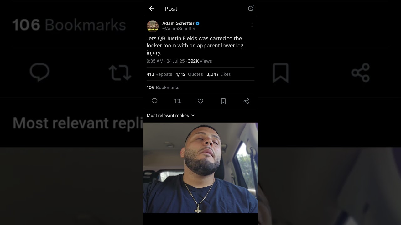 Justin Fields carted off the field at Jets training camp. #NFL #nflnews #JustinFields #Jets #NYJets Justin Fields carted off the field at Jets training camp. #NFL #nflnews #JustinFields #Jets #NYJets