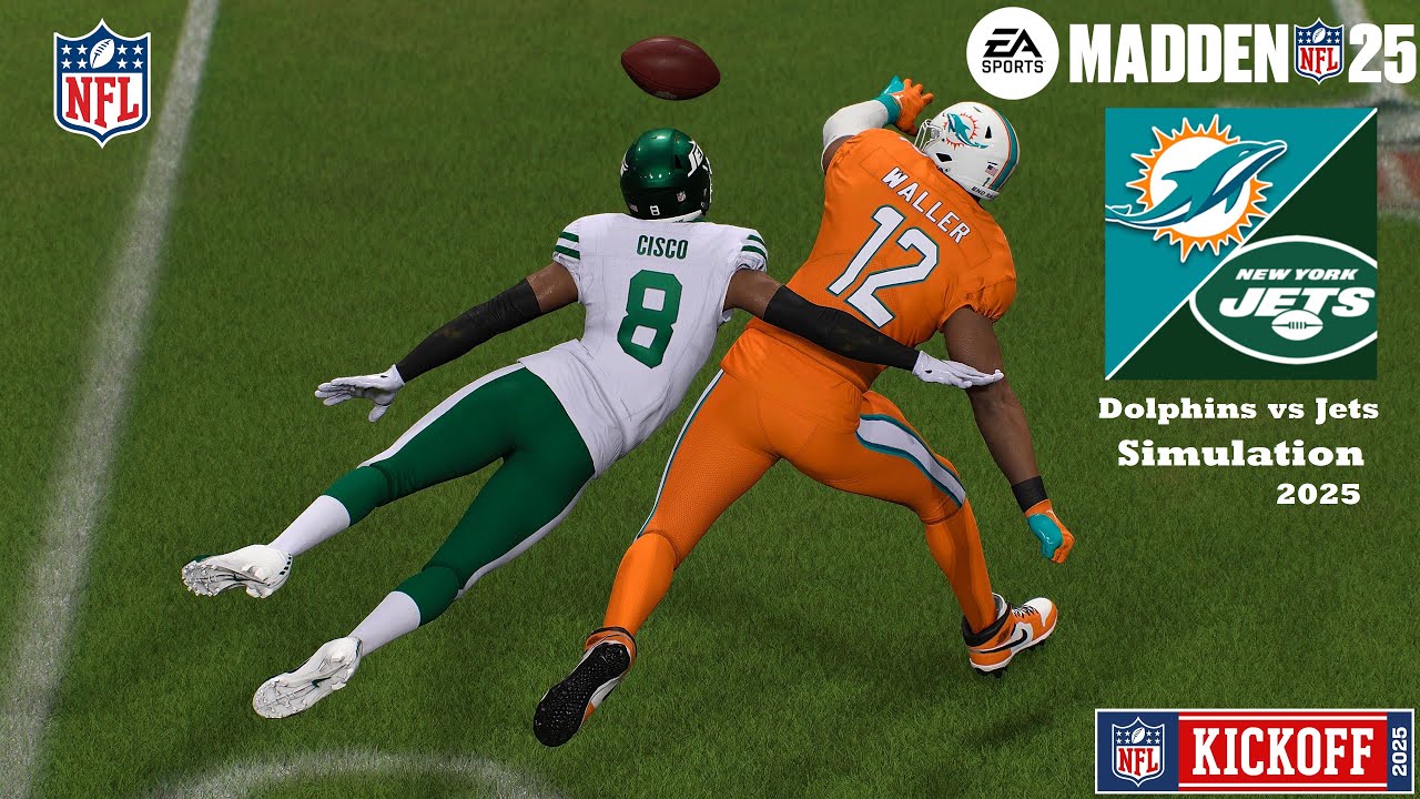 Madden 25 Darren Waller Dolphins vs Mason Taylor Jets Sim 2025 (Madden 26 Roster) Game Play Madden 25 Darren Waller Dolphins vs Mason Taylor Jets Sim 2025 (Madden 26 Roster) Game Play
