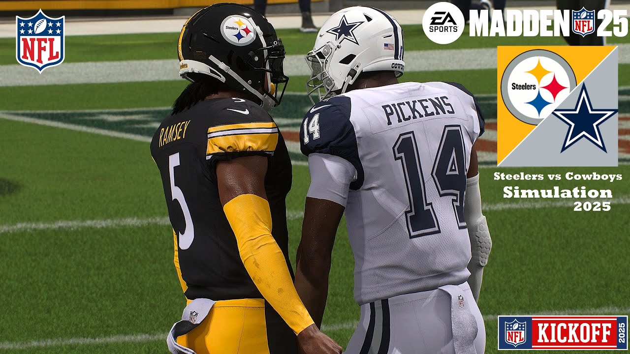 Madden 25 Jalen Ramsey Steelers vs George Pickens Cowboys Sim 2025 (Madden 26 Roster) Game Play Madden 25 Jalen Ramsey Steelers vs George Pickens Cowboys Sim 2025 (Madden 26 Roster) Game Play