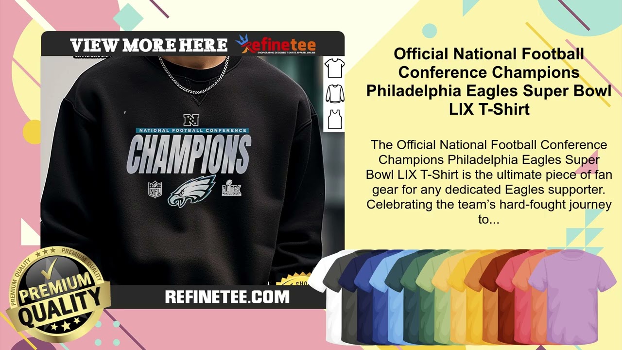 Official National Football Conference Champions Philadelphia Eagles Super Bowl LIX T-Shirt Official National Football Conference Champions Philadelphia Eagles Super Bowl LIX T-Shirt