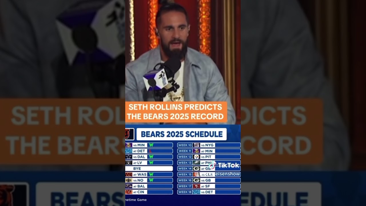 WWE Superstar Seth Rollins makes his 2025 NFL Chicago Bears win loss record prediction WWE Superstar Seth Rollins makes his 2025 NFL Chicago Bears win loss record prediction