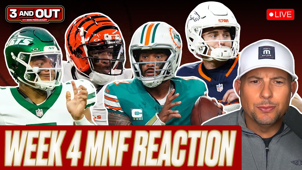 Bo Nix & Broncos DOMINATE Bengals, Tua & Dolphins win vs. Jets on MNF | 3 & Out NFL Live Reaction Vlog Bo Nix & Broncos DOMINATE Bengals, Tua & Dolphins win vs. Jets on MNF | 3 & Out NFL Live Reaction Vlog