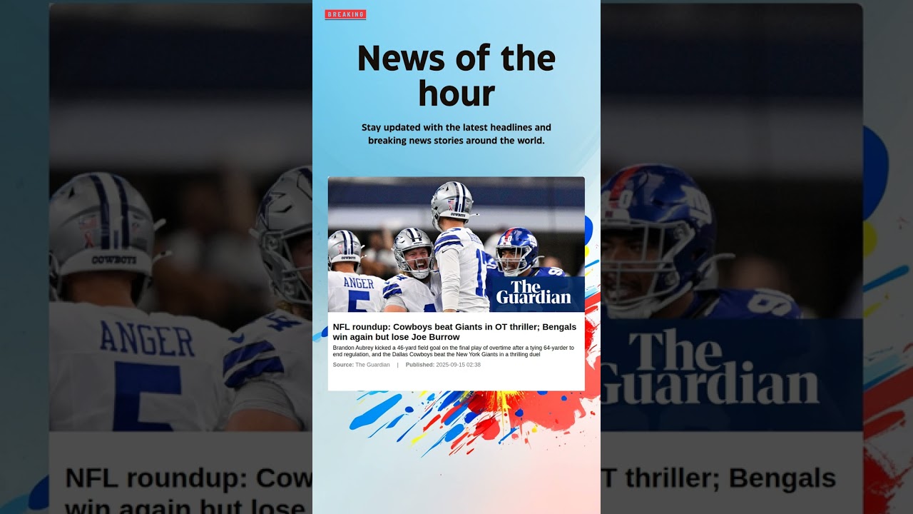 Breaking News: NFL roundup: Cowboys beat Giants in OT thriller; Bengals win again but lose #cowboys Vlog Breaking News: NFL roundup: Cowboys beat Giants in OT thriller; Bengals win again but lose #cowboys Vlog
