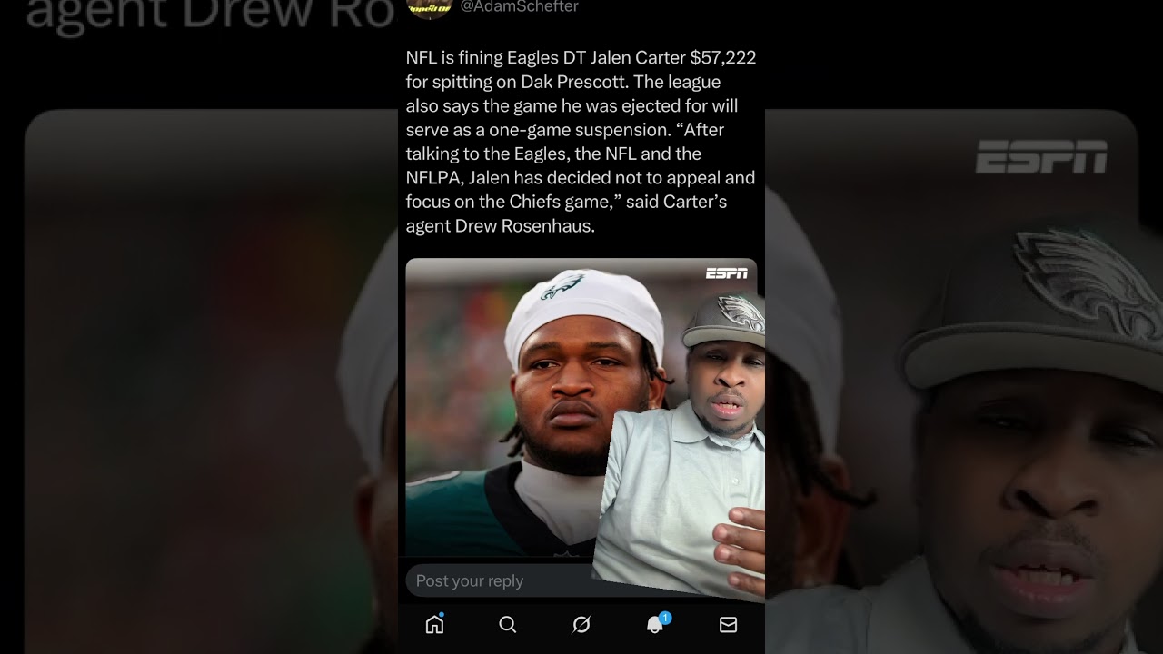 🚨Breaking News 🚨 The NFL decided to fine Eagles DT Jalen Carter ,222 with no suspension! Vlog 🚨Breaking News 🚨 The NFL decided to fine Eagles DT Jalen Carter ,222 with no suspension! Vlog