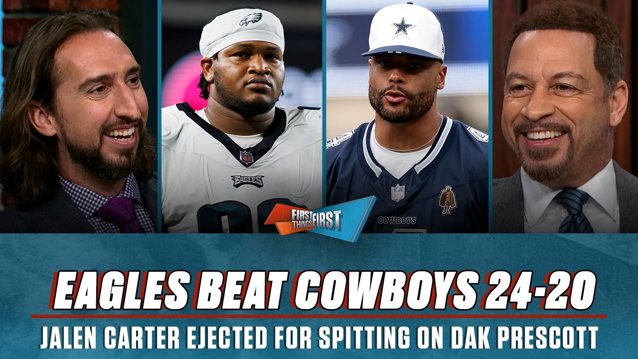 Eagles beat Cowboys, Brou grades Dallas, Jalen Carter’s ‘Spitgate’ concerning? | FIRST THINGS FIRST Vlog Eagles beat Cowboys, Brou grades Dallas, Jalen Carter’s ‘Spitgate’ concerning? | FIRST THINGS FIRST Vlog