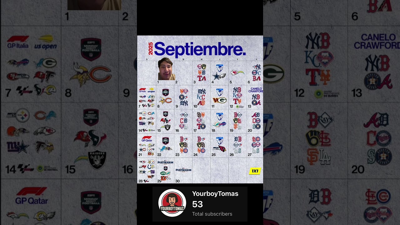 NFL, MLB September Schedule 2025 #nfl #mlb #football#baseball #america #2025 #news #september #short Vlog NFL, MLB September Schedule 2025 #nfl #mlb #football#baseball #america #2025 #news #september #short Vlog