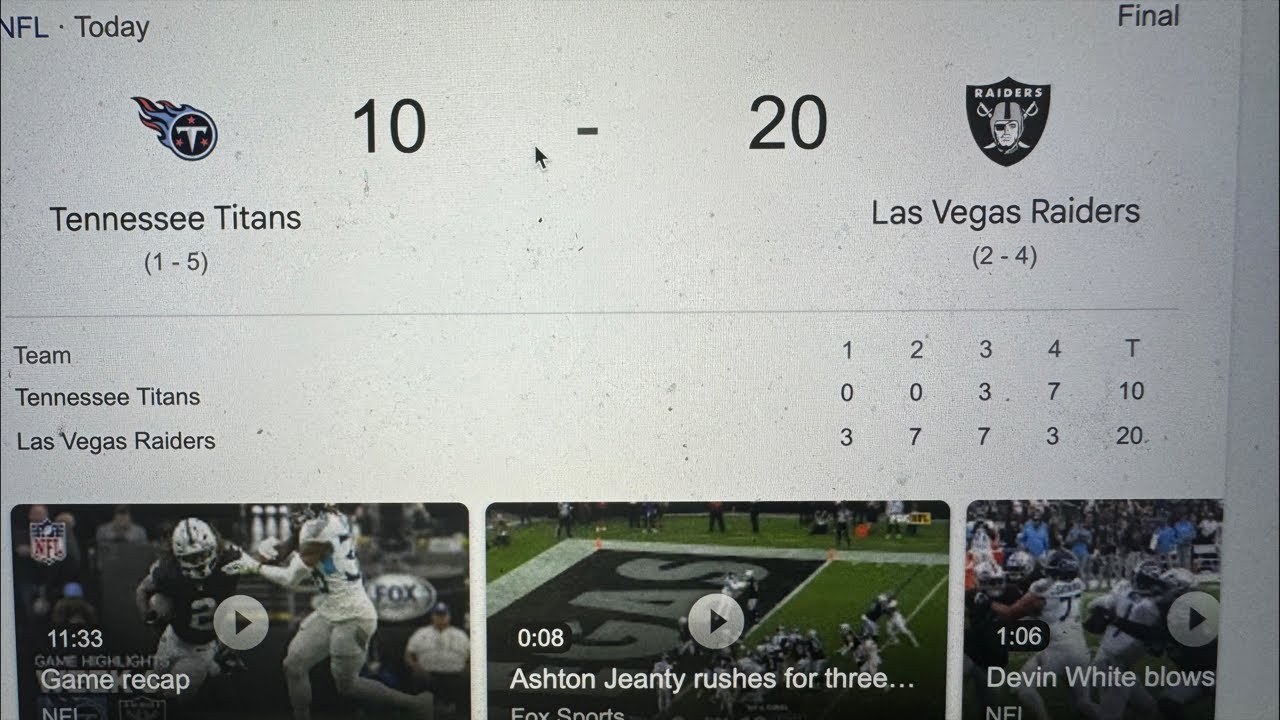 Las Vegas Raiders Beat Tenn Titans 20-10 Next Game Against Kansas City Chiefs – Keys To Victory Vlog Las Vegas Raiders Beat Tenn Titans 20-10 Next Game Against Kansas City Chiefs – Keys To Victory Vlog