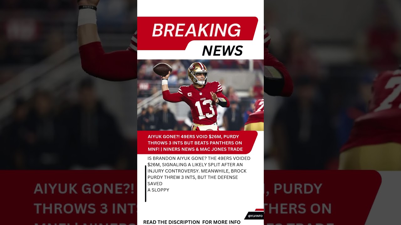 AIYUK GONE?! 49ers VOID M, Purdy THROWS 3 INTs But Beats PANTHERS on MNF! Vlog AIYUK GONE?! 49ers VOID M, Purdy THROWS 3 INTs But Beats PANTHERS on MNF! Vlog