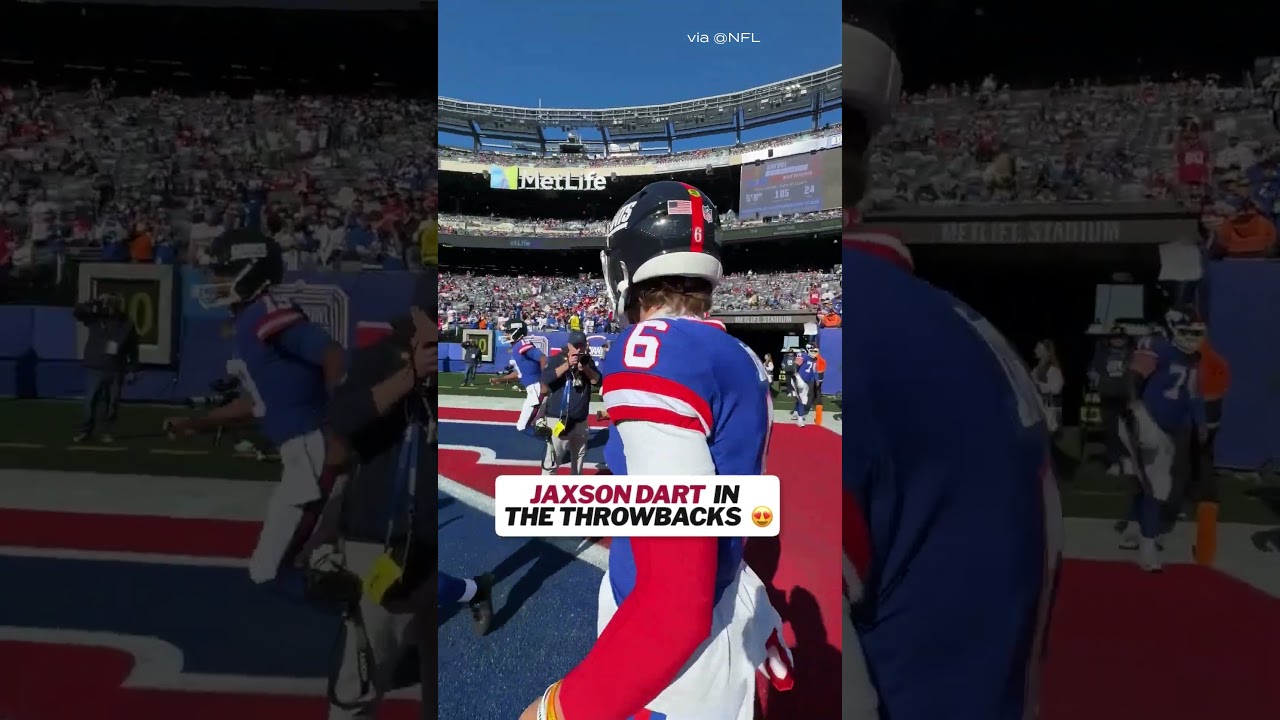 Jaxson Dart in the throwbacks ๐ #nfl #giants Vlog Jaxson Dart in the throwbacks ๐ #nfl #giants Vlog