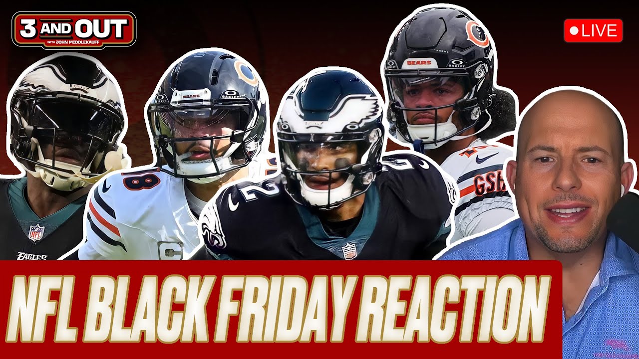 Reaction to the Bears RUNNING RAMPANT over the Eagles in NFL Black Friday victory | 3 & Out NFL Live Vlog Reaction to the Bears RUNNING RAMPANT over the Eagles in NFL Black Friday victory | 3 & Out NFL Live Vlog