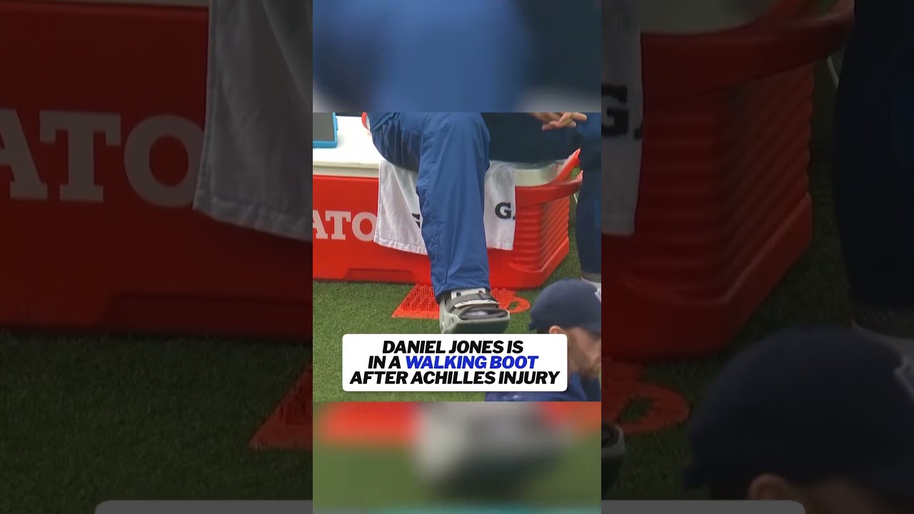 Daniel Jones is in a walking boot on the sideline #shorts Vlog Daniel Jones is in a walking boot on the sideline #shorts Vlog