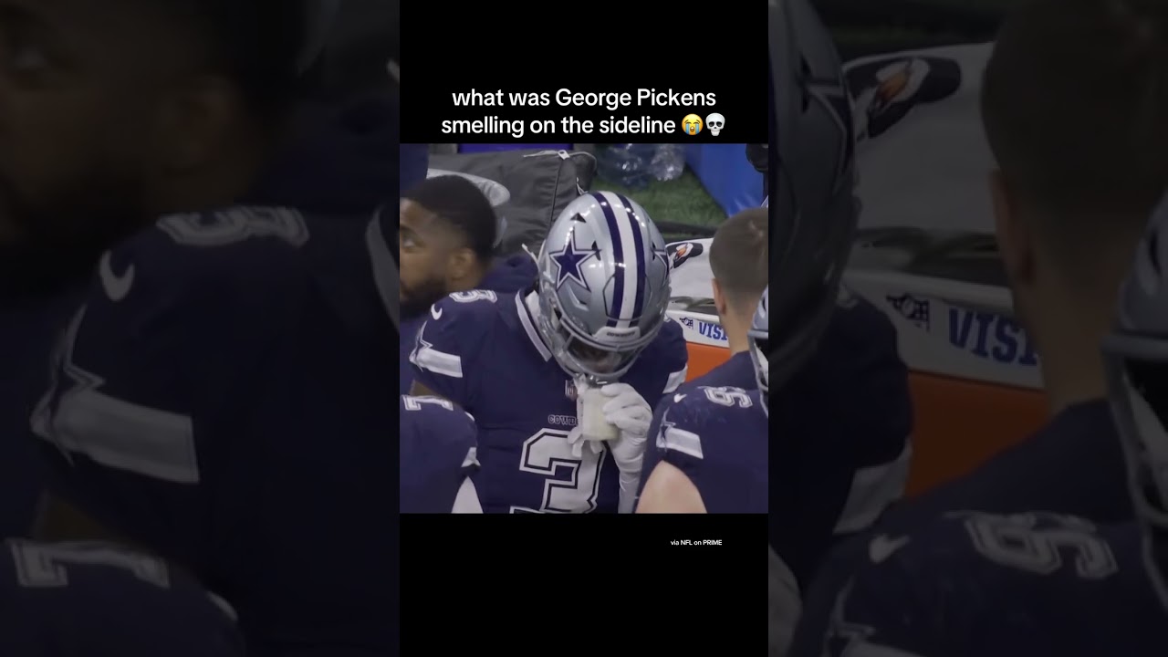 what was George Pickens smelling on the sideline 💀 #nfl #cowboys Vlog what was George Pickens smelling on the sideline 💀 #nfl #cowboys Vlog